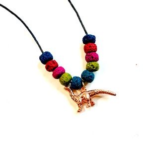 Artisan Crafted Copper Brontosaurus Kids Boys Girls Necklace